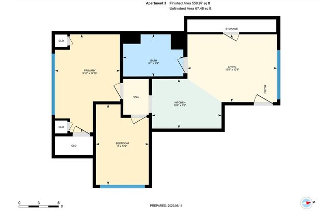 2 beds, 1 bath, $2,300, Unit Apt 3