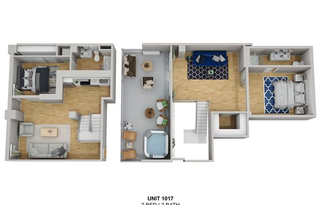 2 beds, 2 baths, 1,172 sqft, $5,200, Unit 1017