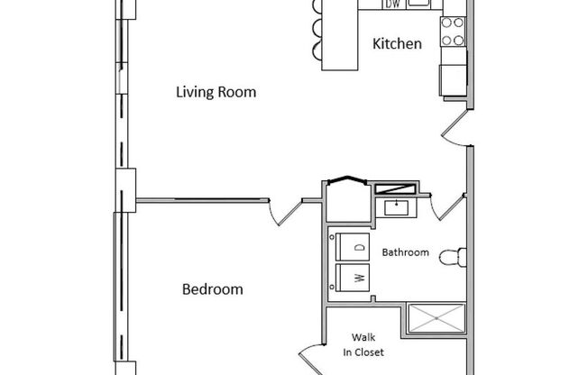 1 bed, 1 bath, 745 sqft, $1,750, Unit 321
