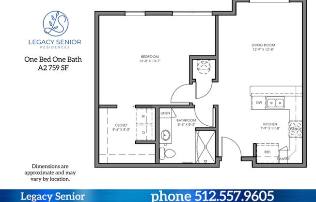 1 bed, 1 bath, 759 sqft, $1,095, Unit 357