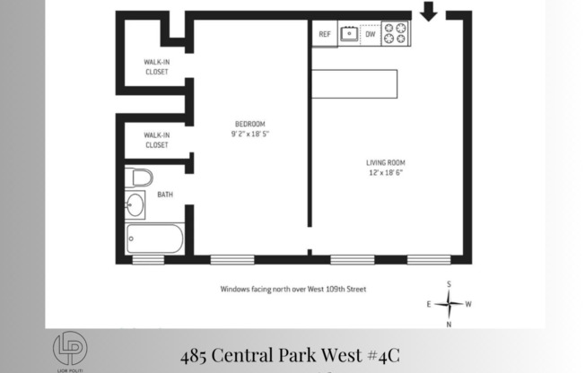 1 bed, 1 bath, 640 sqft, $3,000, Unit 4C