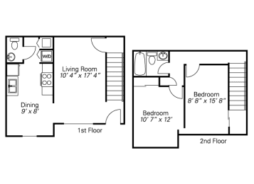 2 beds, 1.5 baths, 900 sqft, $1,449