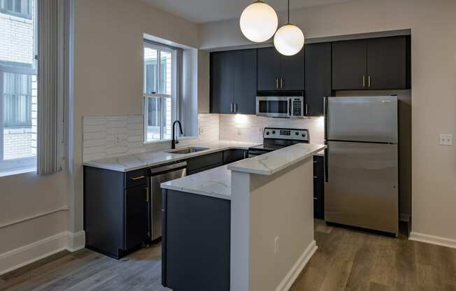 Kitchen at The Kales Building Apartments in Detroit, MI