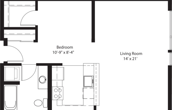 Studio, 1 bath, 669 sqft, $2,145, Unit 017