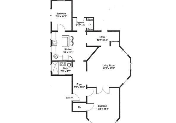 2 beds, 1 bath, 887 sqft, $2,600, Unit 1