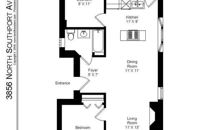 2 beds, 1 bath, 825 sqft, $2,895, Unit 3856-1