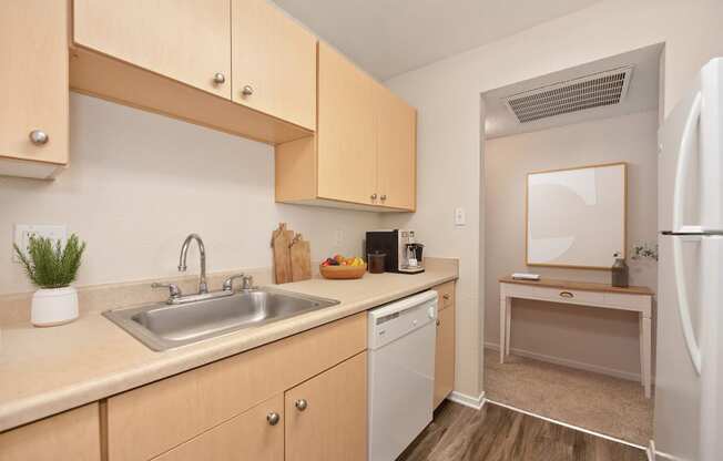 the preserve at ballantyne commons apartment kitchen and dining area at Vineyard Terrace Apartments, Napa, CA, 94558