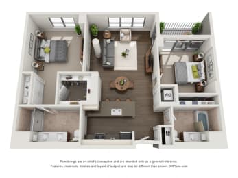 2 beds, 2 baths, 1,190 sqft, $4,470