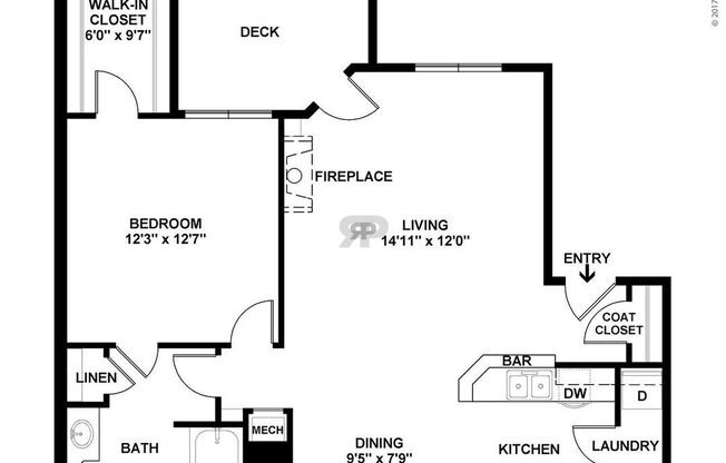 1 bed, 1 bath, 843 sqft, $1,484