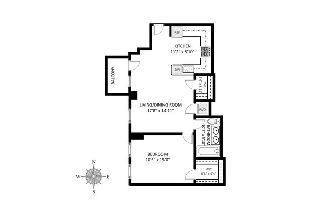 1 bed, 1 bath, 810 sqft, $5,200, Unit 3F