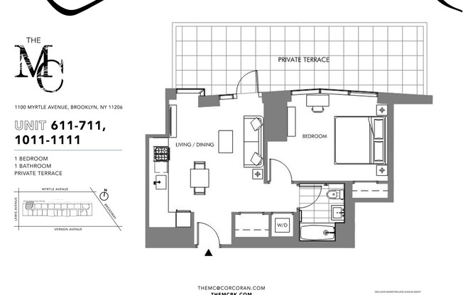 1 bed, 1 bath, $3,630, Unit 1111