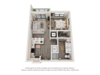 1 bed, 1 bath, 626 sqft, $1,434