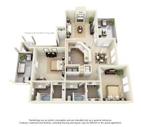 2 beds, 2 baths, 1,391 sqft, $1,799