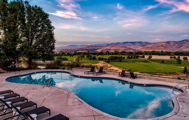 Pool view at Columbia Village, Boise, Idaho