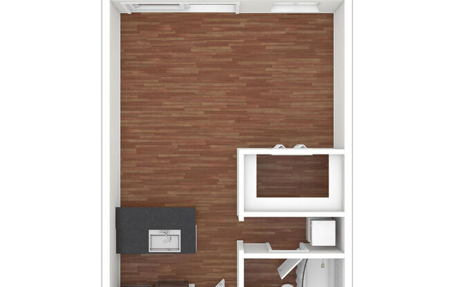 Studio, 1 bath, 512 sqft, $2,466