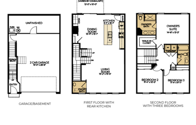 3 beds, 2.5 baths, $2,450, Unit 6001