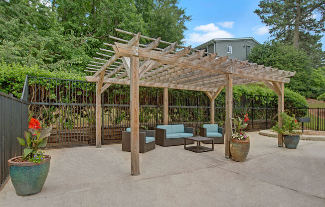 Pool side lounge area