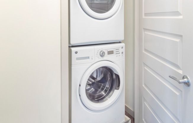 Full-size front loading washer and dryer.