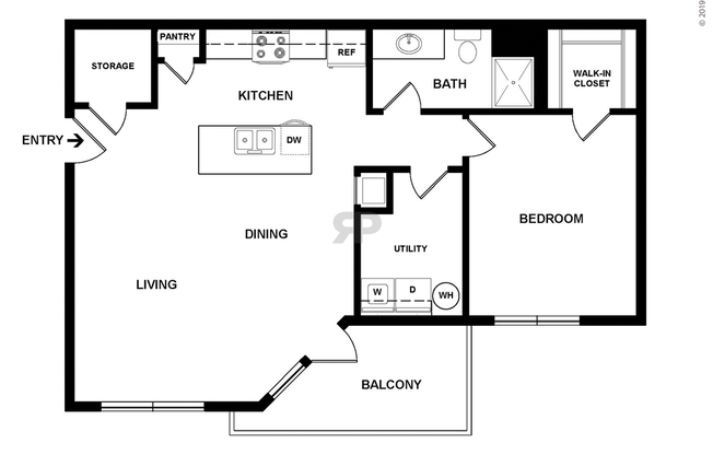 1 bed, 1 bath, 854 sqft, $1,364