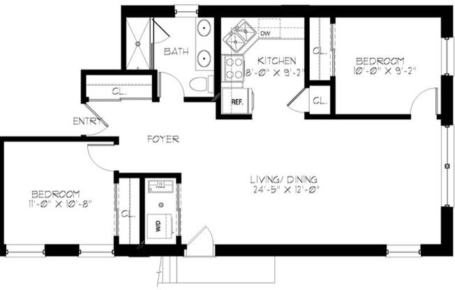 2 beds, 1 bath, 975 sqft, $2,595, Unit 3F