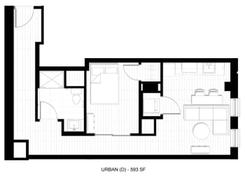 1 bed, 1 bath, 593 sqft, $1,800