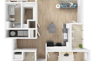 2 beds, 2 baths, 1,300 sqft, $1,720, Unit 5-410