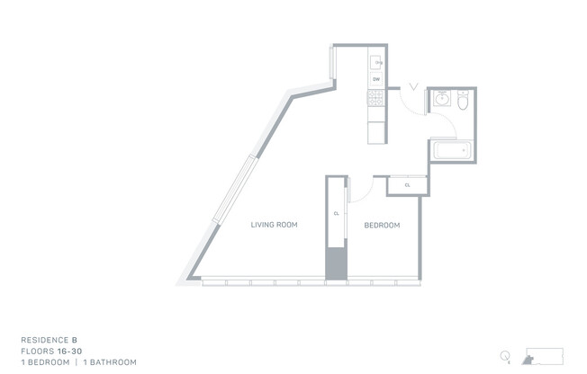 1 bed, 1 bath, $4,701, Unit 27B