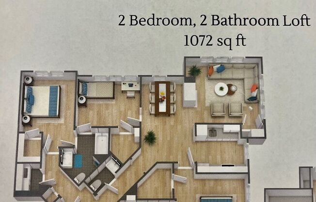 2 beds, 2 baths, 1,172 sqft, $2,495
