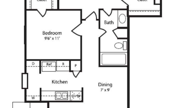 1 bed, 1 bath, 846 sqft, $1,069