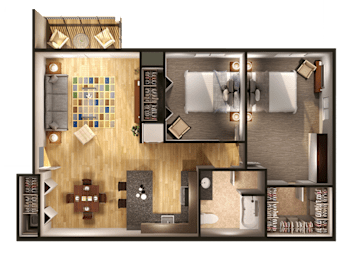 2 beds, 1 bath, 950 sqft, $1,338