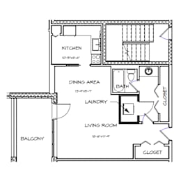 Studio, 1 bath, 536 sqft, $1,609