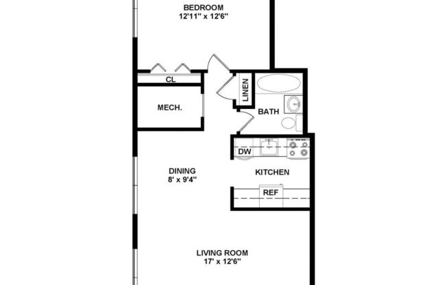 1 bed, 1 bath, 660 sqft, $1,392