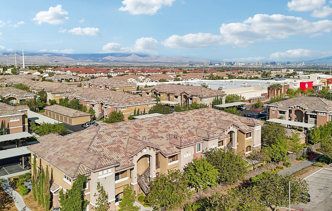 Arial View of Buildings and Green Landscape
