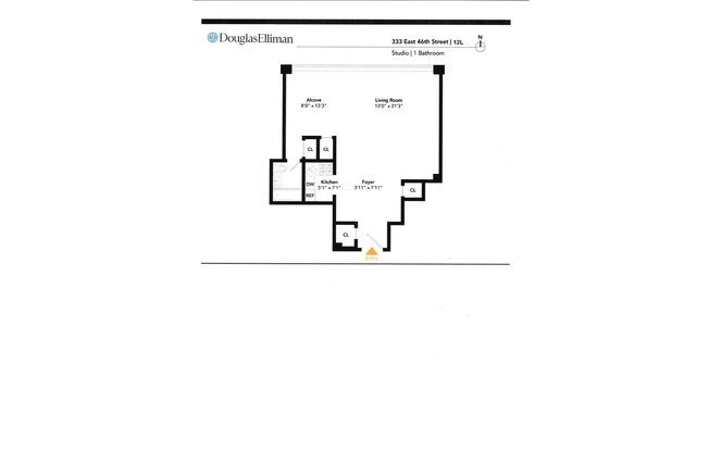 1 bed, 1 bath, 610 sqft, $3,800, Unit 12L