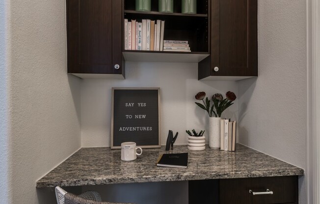 built-in desk nook in some apartments