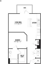 Studio, 1 bath, 672 sqft, $1,577