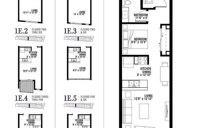 Studio, 1 bath, 533 sqft, $1,375, Unit 515