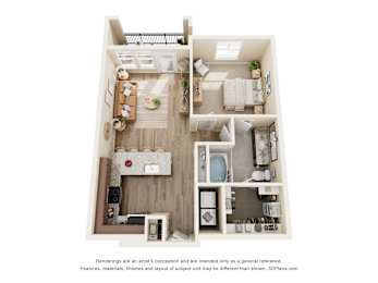 1 bed, 1 bath, 698 sqft, $1,173