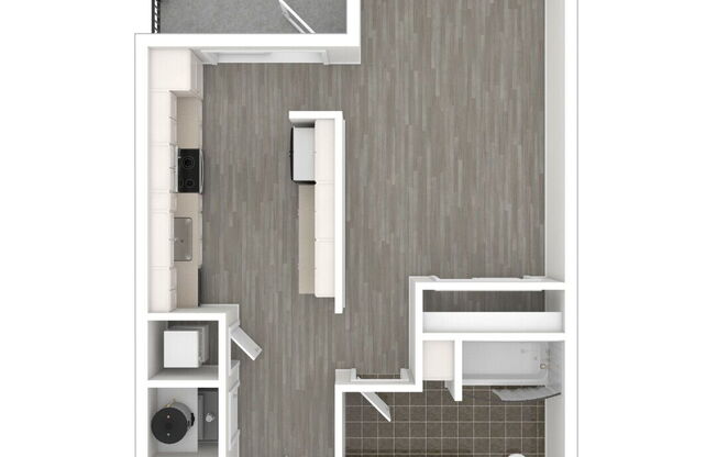 Studio, 1 bath, 550 sqft, $1,201