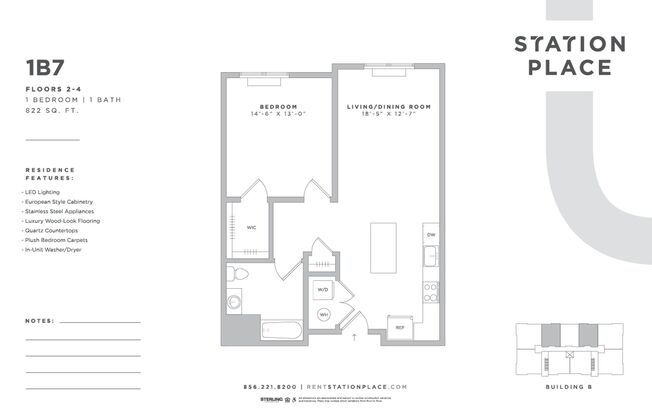 1 bed, 1 bath, 822 sqft, $2,040, Unit 4403