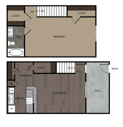 1 bed, 1 bath, 843 sqft, $895