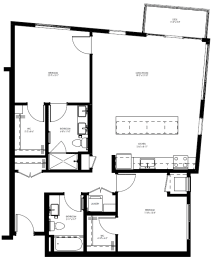2 beds, 2 baths, 1,186 sqft, $2,600