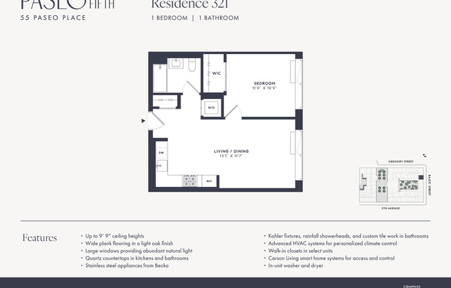 1 bed, 1 bath, $4,825, Unit 321