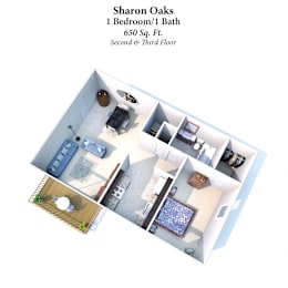 1 bed, 1 bath, 650 sqft, $1,040