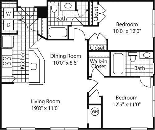 2 beds, 2 baths, 1,040 sqft, $2,312, Unit 1236