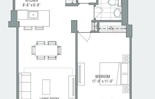 1 bed, 1 bath, $5,500, Unit 29D
