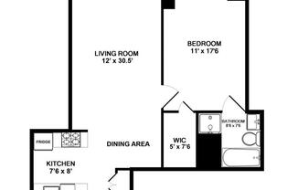 1 bed, 1.5 baths, 826 sqft, $5,800, Unit 19D