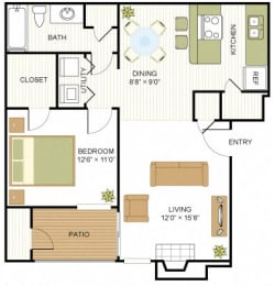 1 bed, 1 bath, 700 sqft, $1,092