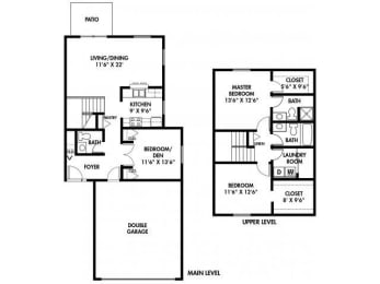 2 beds, 2.5 baths, 1,450 sqft, $2,210