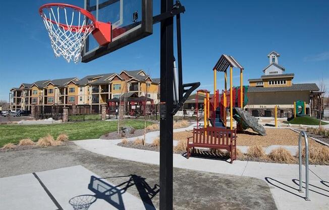basketball hoop and playground